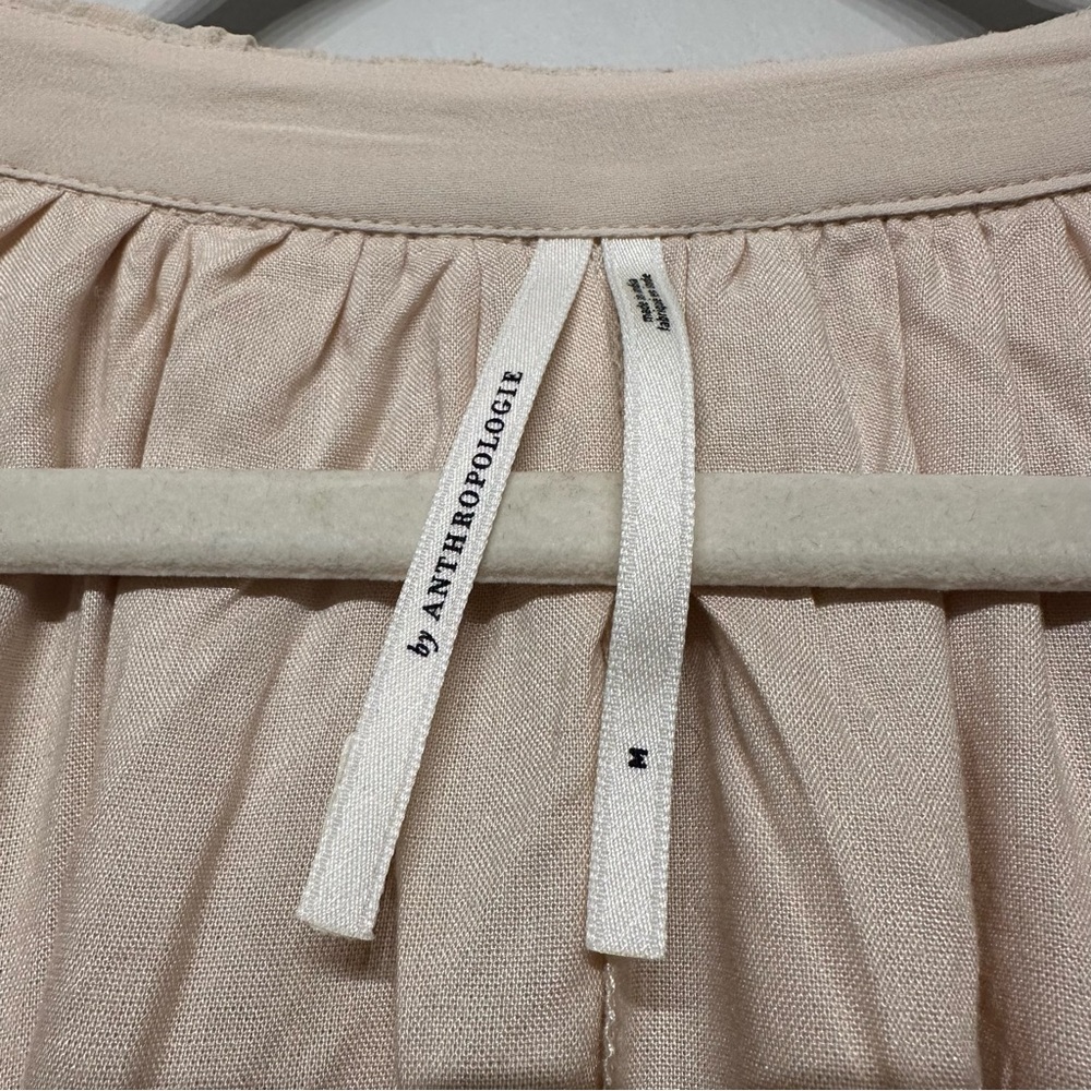 Anthropologie Long Sleeve Sheer Pleated Maxi Dress Medium - Picture 6 of 11